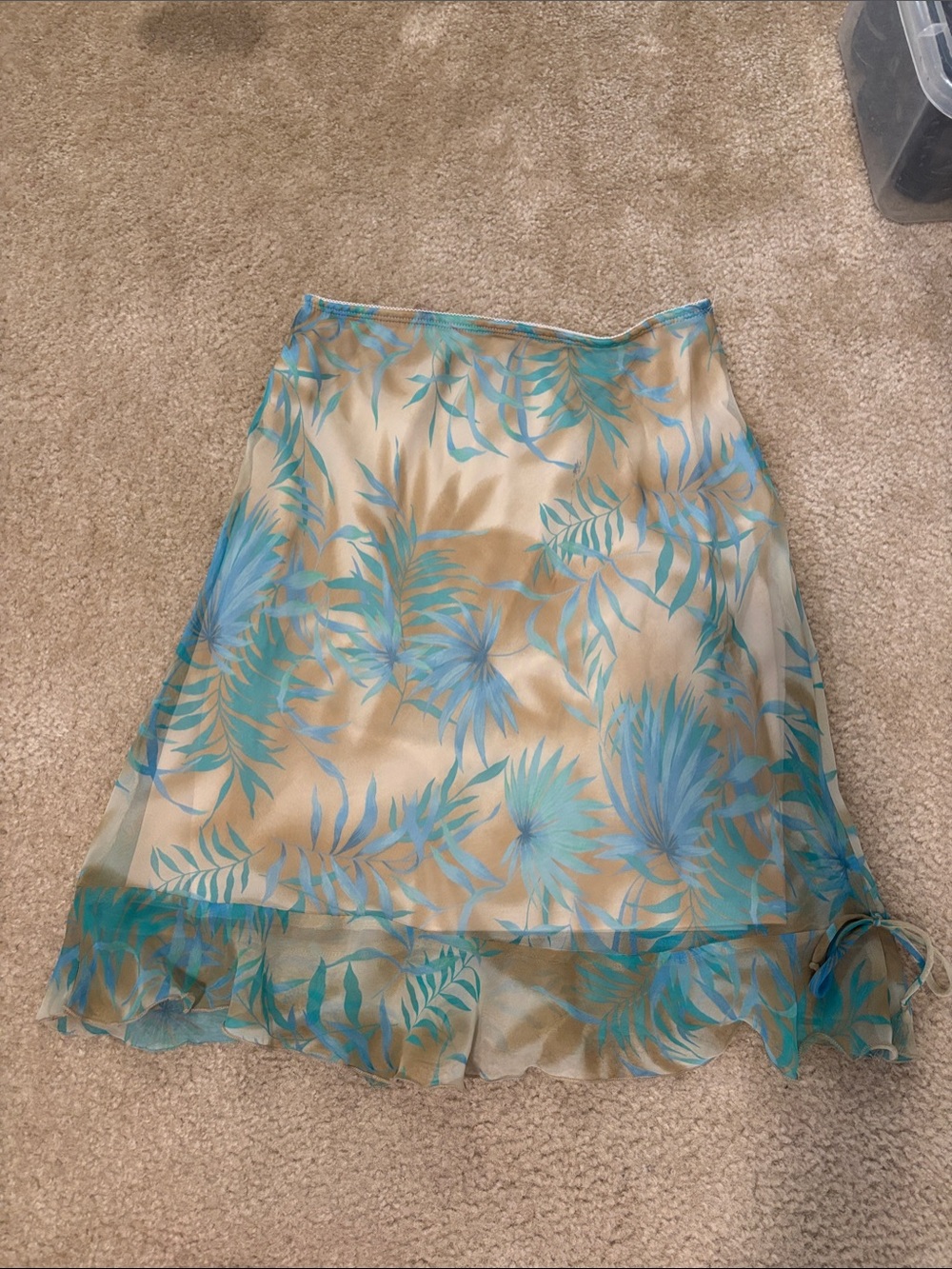 Star City Teal and Cream Floral Skirt